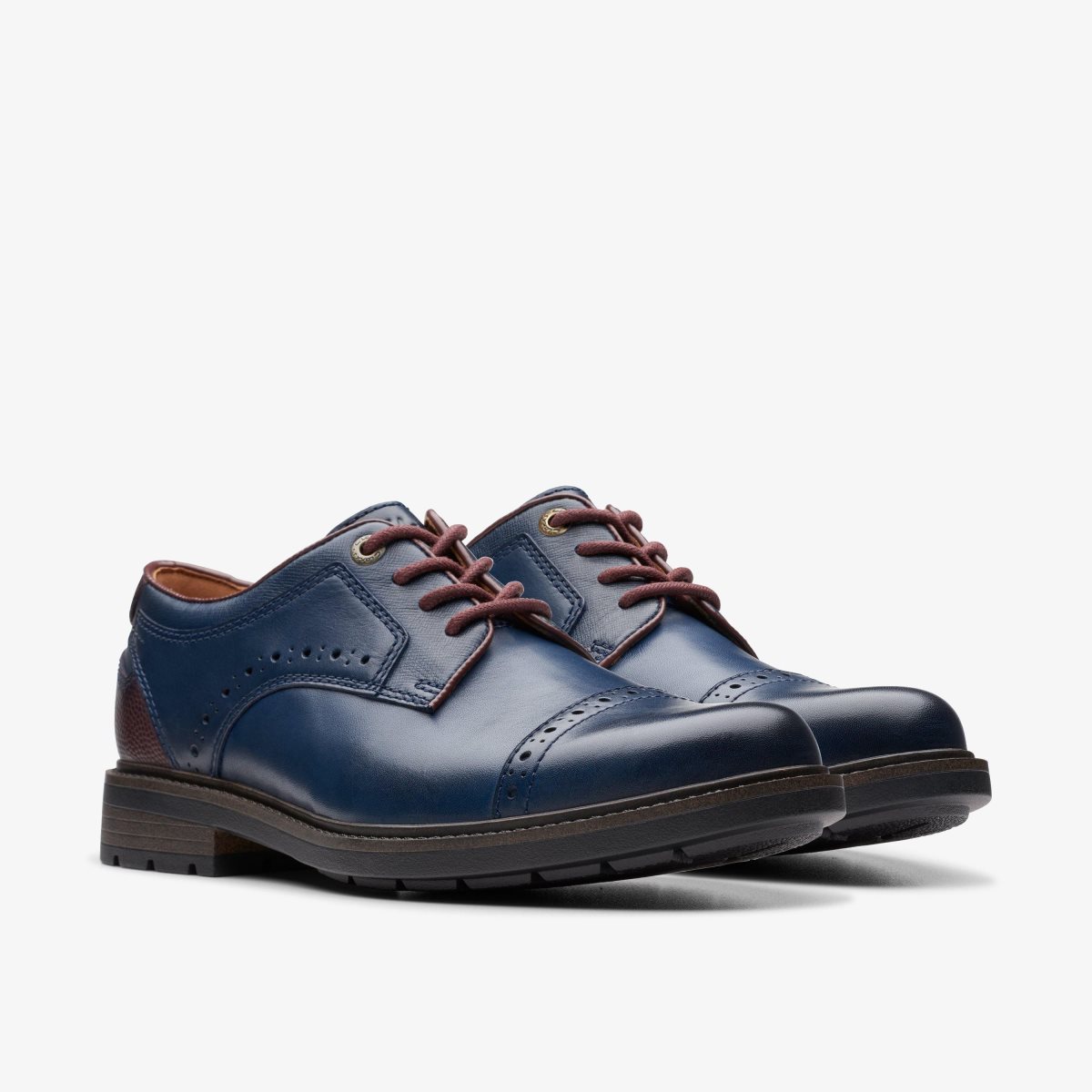 Clarks Un Shire Vibe Navy Combination Pæne Sko Herre Mørkeblå | OACUG-3896