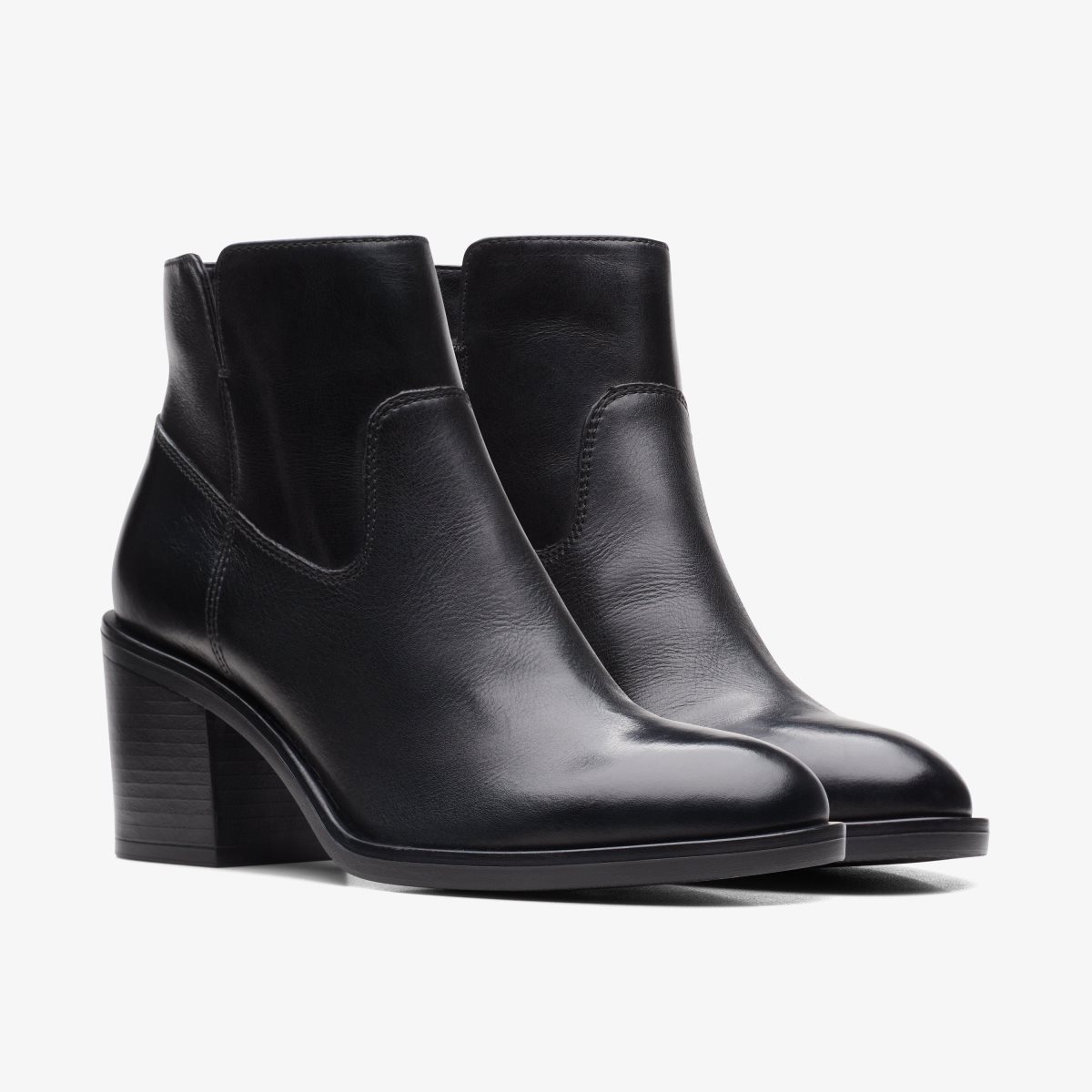 Clarks Valvestino Lo Black Leather Støvler Dame Sort | ZVGDS-4679