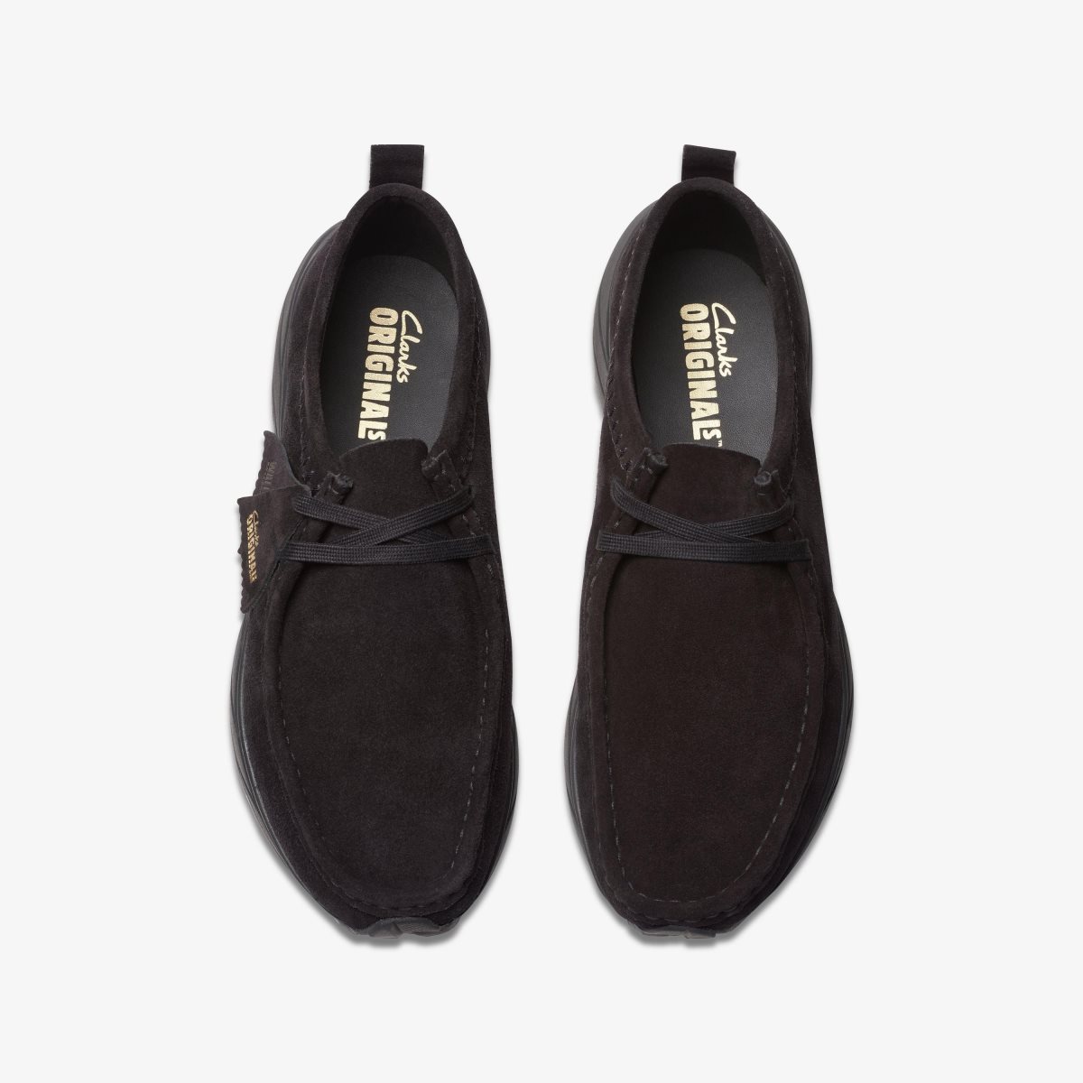 Clarks Walla Eden Lo Black Suede Wallabees Herre Sort | RBYJM-4653