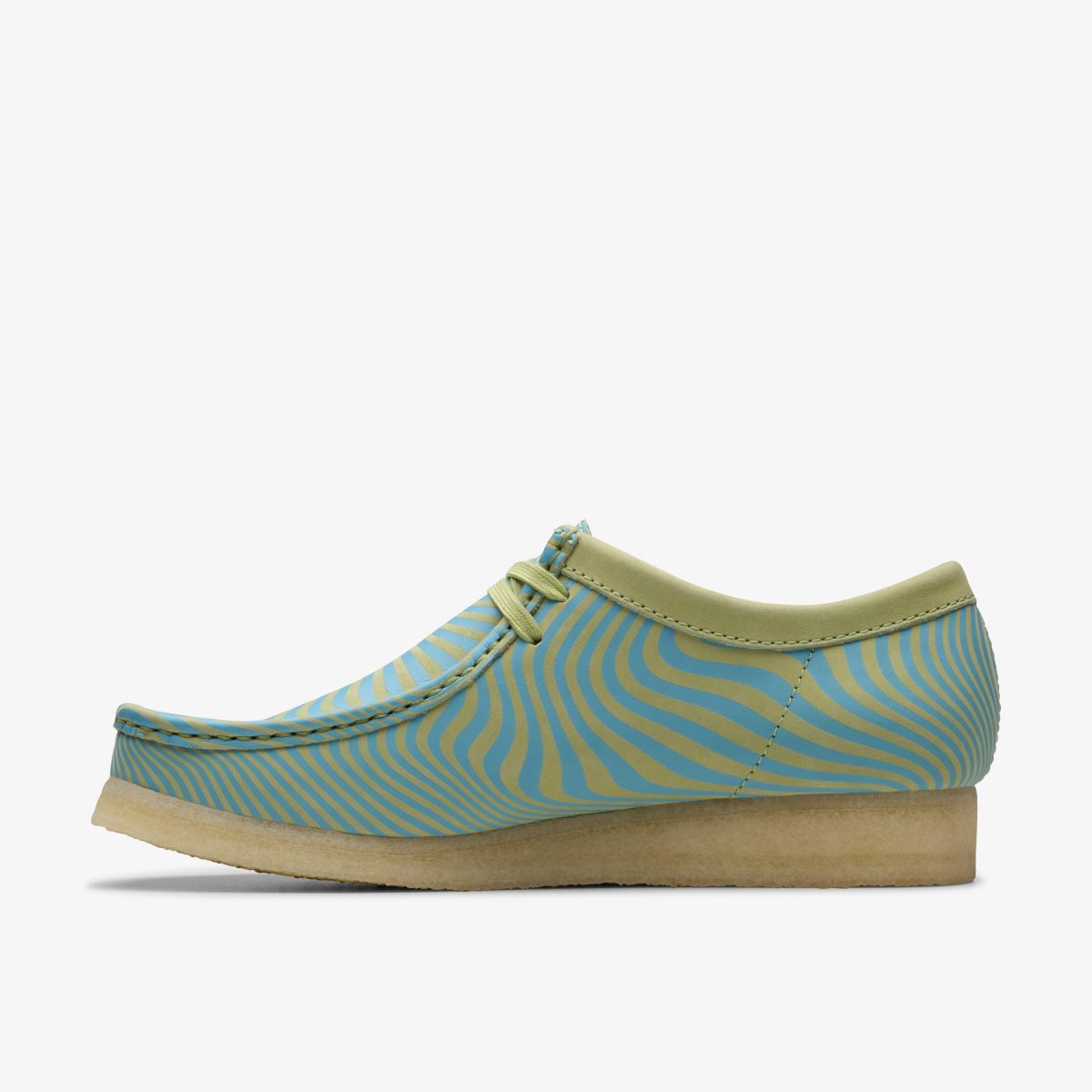 Clarks Wallabee Blue/Lime Print Wallabees Herre Blå Lysegrøn | TPICO-4320