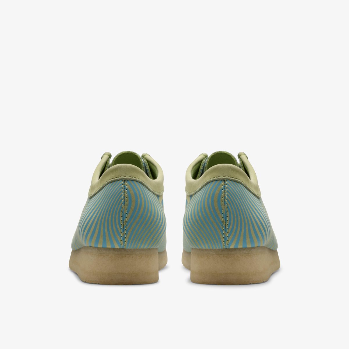 Clarks Wallabee Blue/Lime Print Wallabees Herre Blå Lysegrøn | TPICO-4320