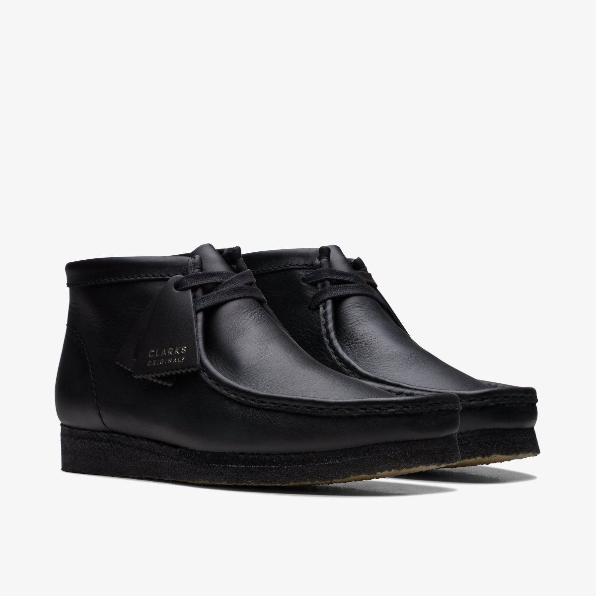 Clarks Wallabee Boot Black Leather Wallabees Herre Sort | TENRL-8724