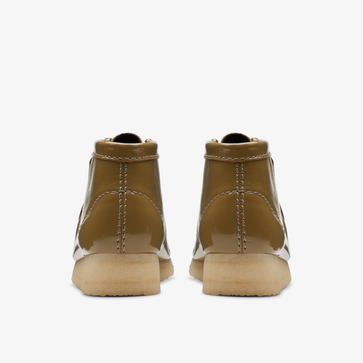 Clarks Wallabee Boot Dark Olive Patent Støvler Dame Mørkeolivengrøn | FZRWB-2938