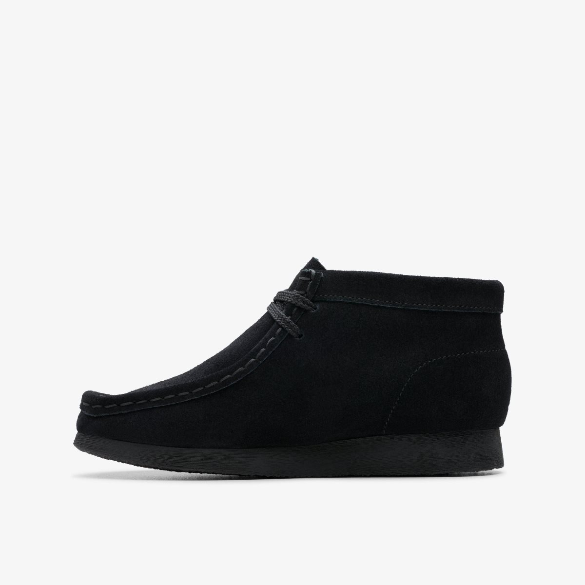 Clarks Wallabee Boot Older Black Suede Originale Sko Børn Sort | BCTJQ-8035