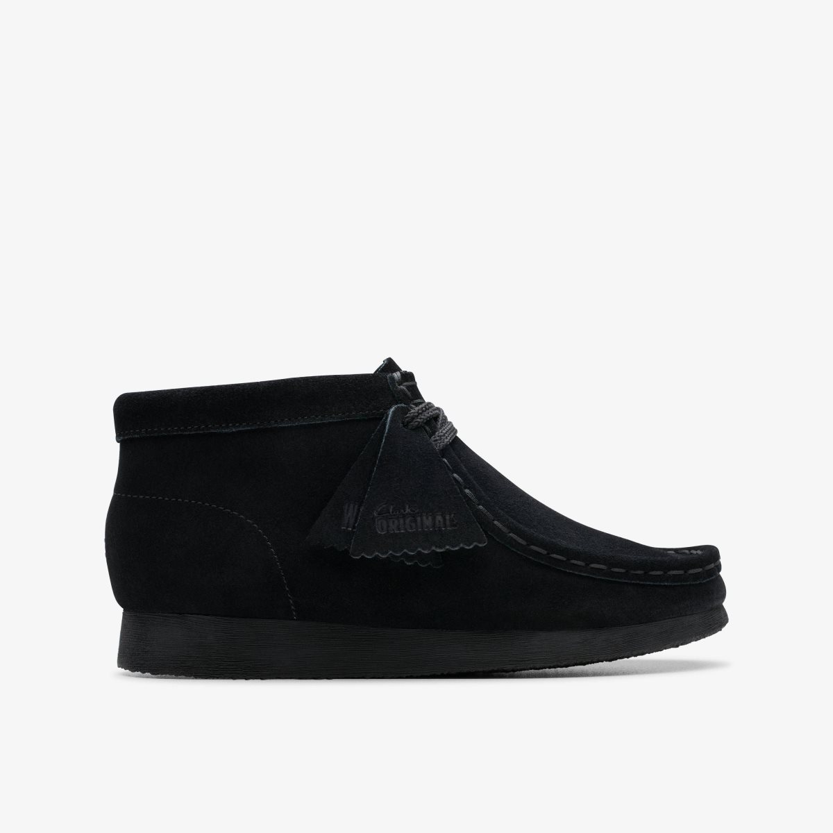 Clarks Wallabee Boot Older Black Suede Originale Sko Børn Sort | BCTJQ-8035