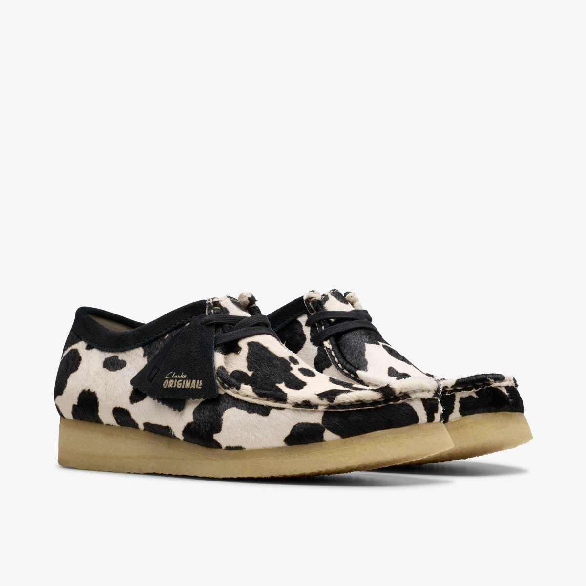 Clarks Wallabee Cow Print HairOn Wallabees Herre Cow Print HairOn | LCFPB-8179