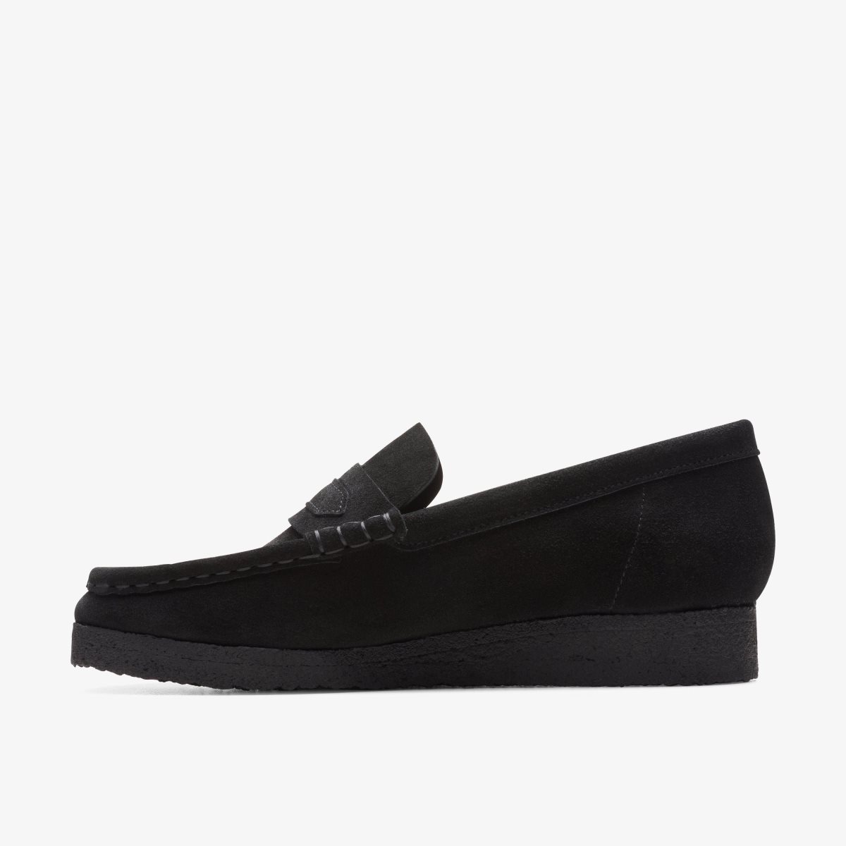 Clarks Wallabee Loafer Black Suede Slip Ons Dame Sort | IBYAH-5948