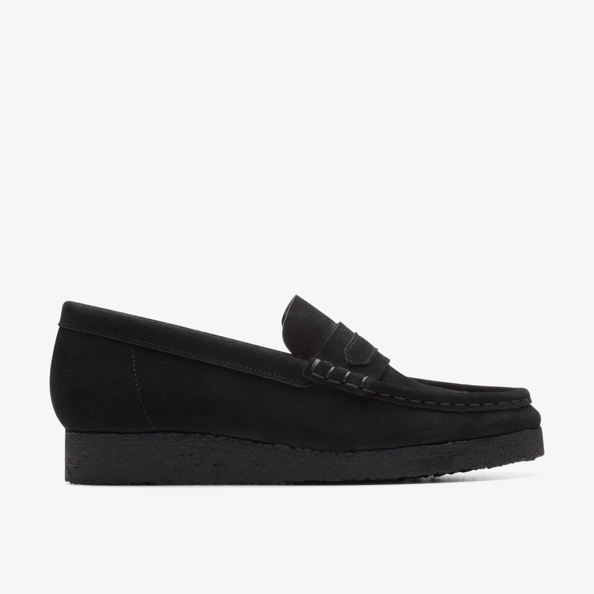 Clarks Wallabee Loafer Black Suede Slip Ons Dame Sort | IBYAH-5948