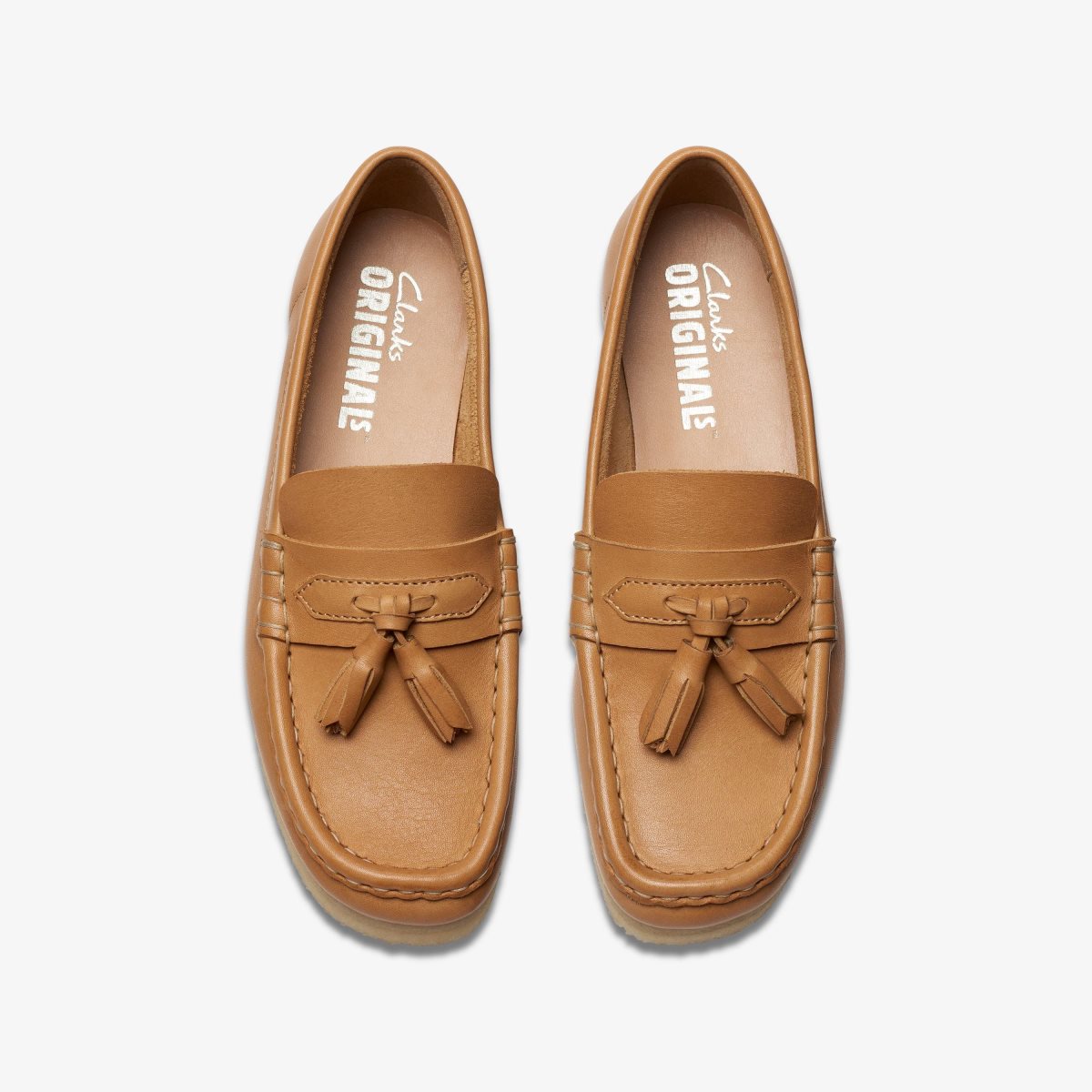 Clarks Wallabee Loafer Mid Tan Leather Slip Ons Dame Brune | UGLKH-0295