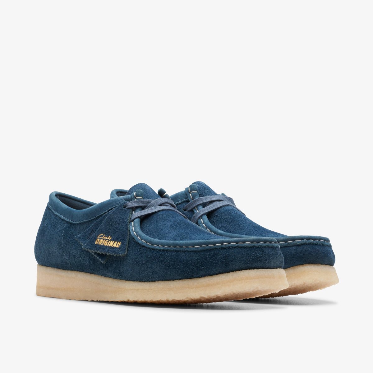 Clarks Wallabee Navy/Teal Suede Wallabees Herre Mørkeblå Turkis | UAYGC-5063