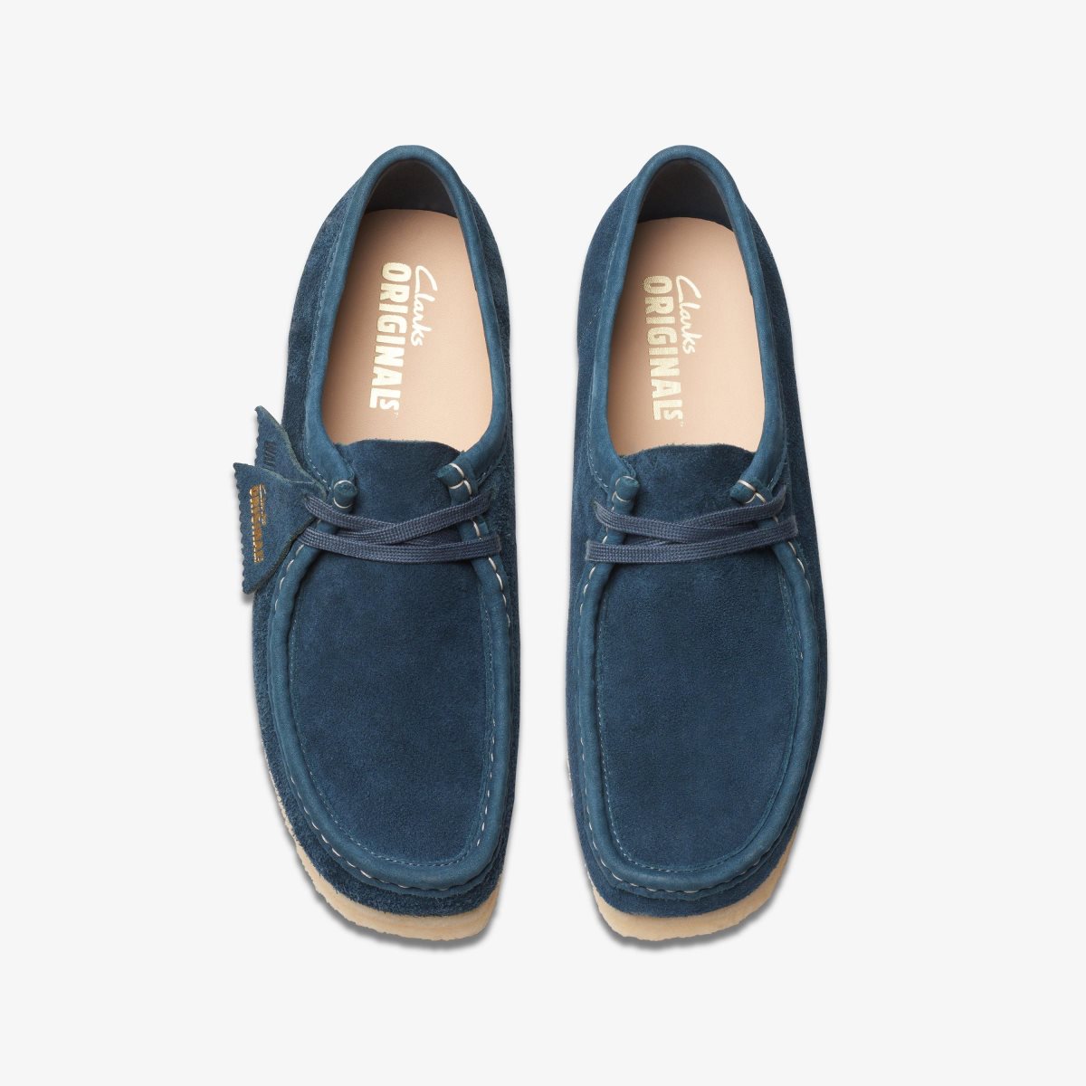 Clarks Wallabee Navy/Teal Suede Wallabees Herre Mørkeblå Turkis | UAYGC-5063