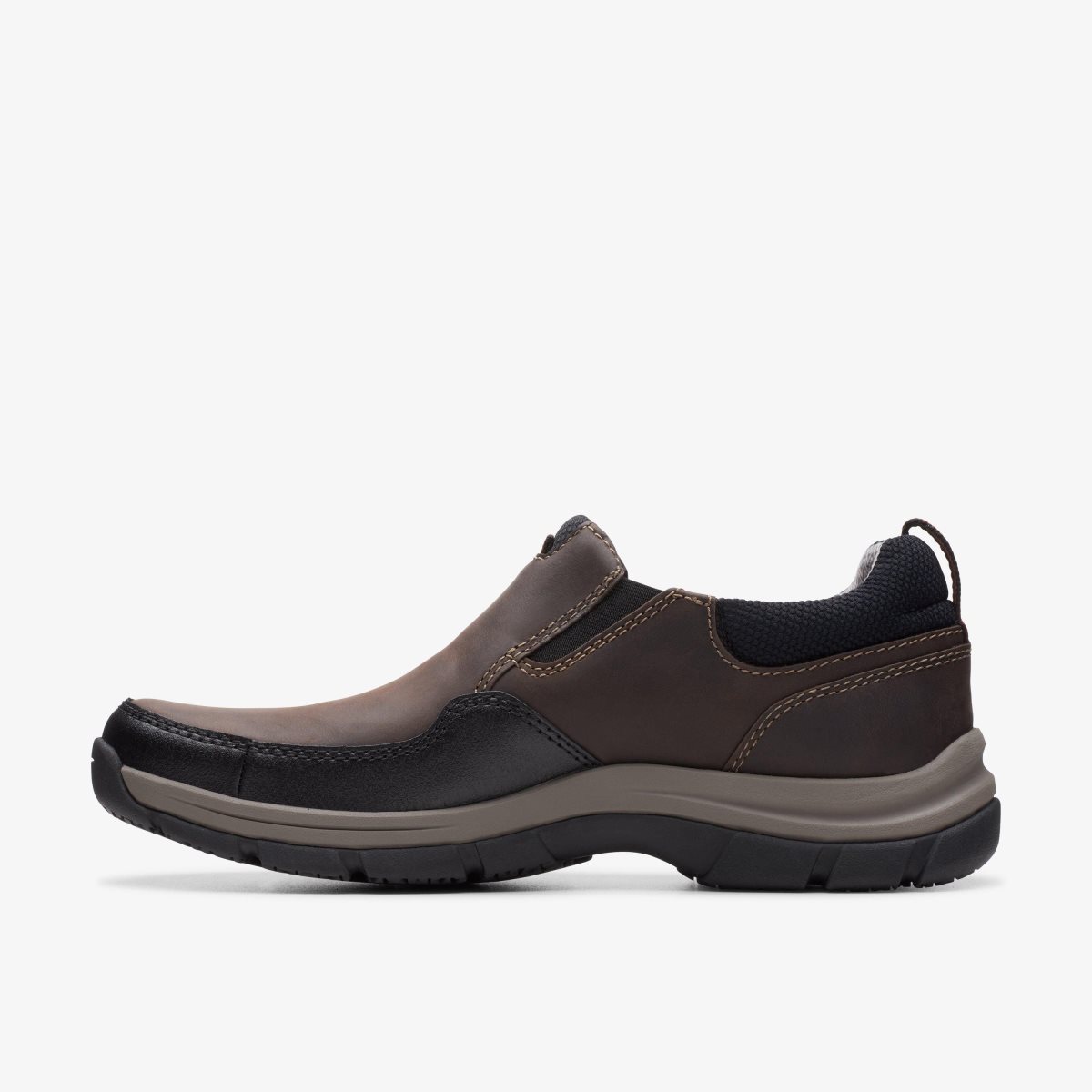 Clarks Walpath Step Dark Brown Leather Wedge & Slip On Sko Herre Mørkebrune | TEAPV-2315