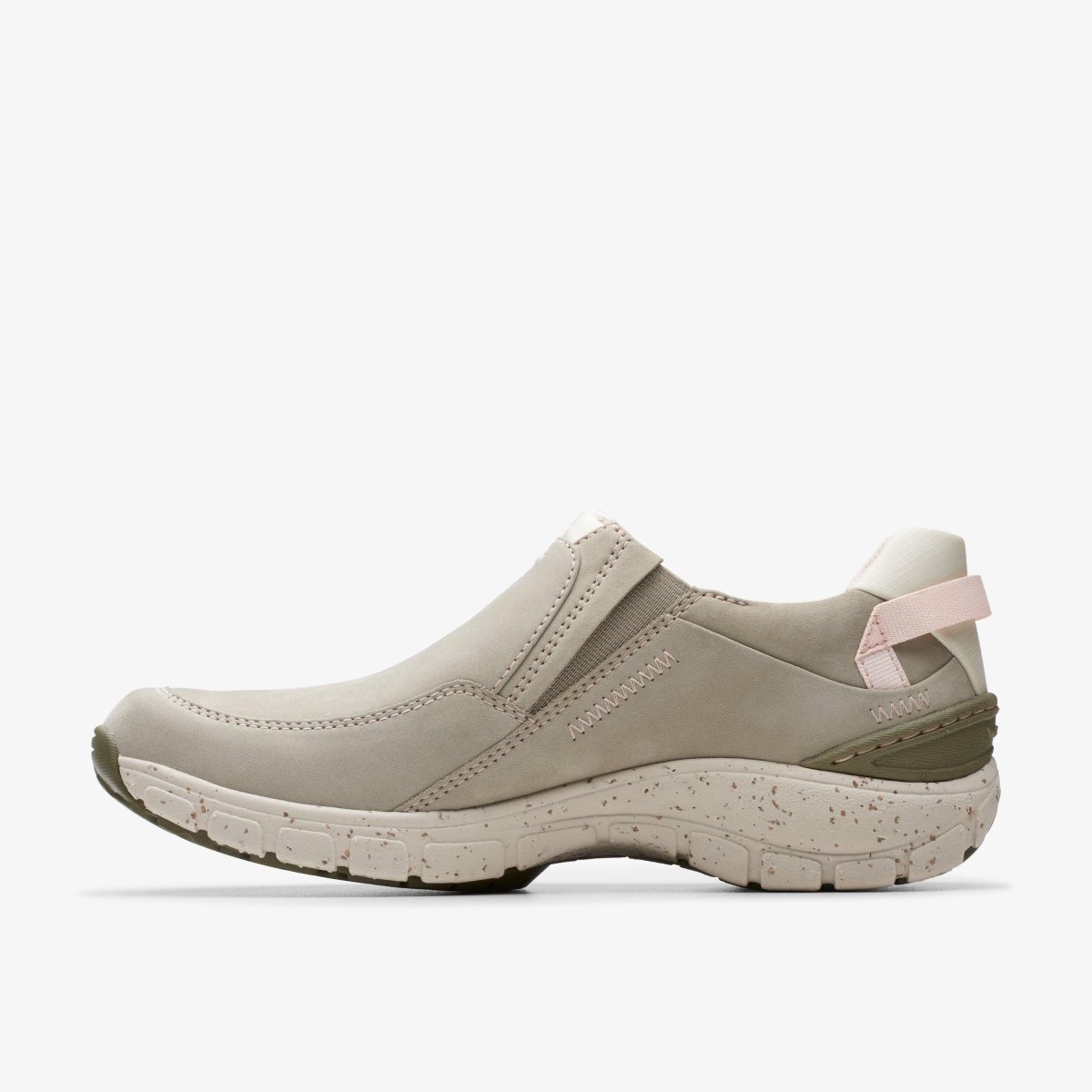 Clarks Wave Plateau Stone Nubuck Slip Ons Dame Grå | ESUNI-5206