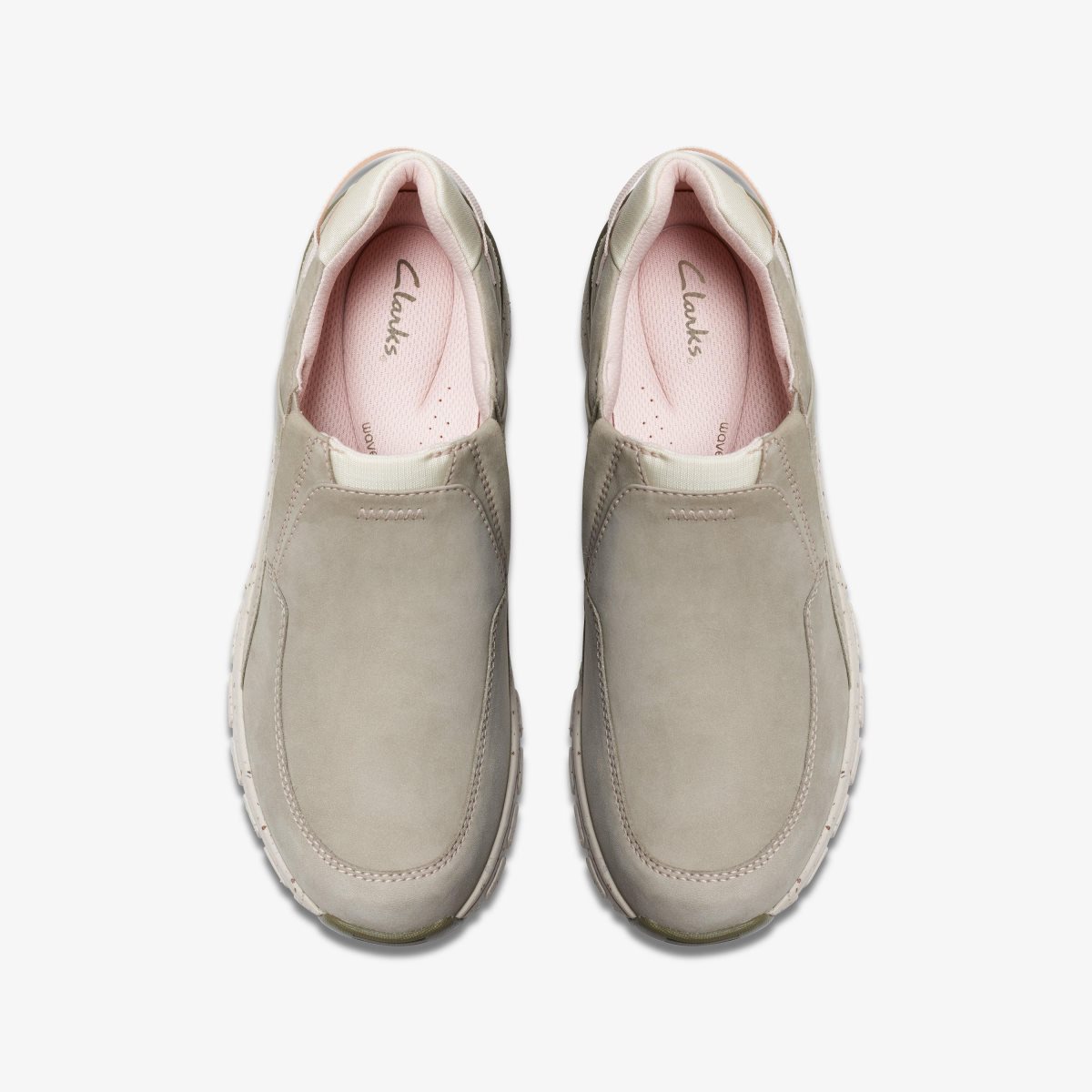 Clarks Wave Plateau Stone Nubuck Slip Ons Dame Grå | ESUNI-5206