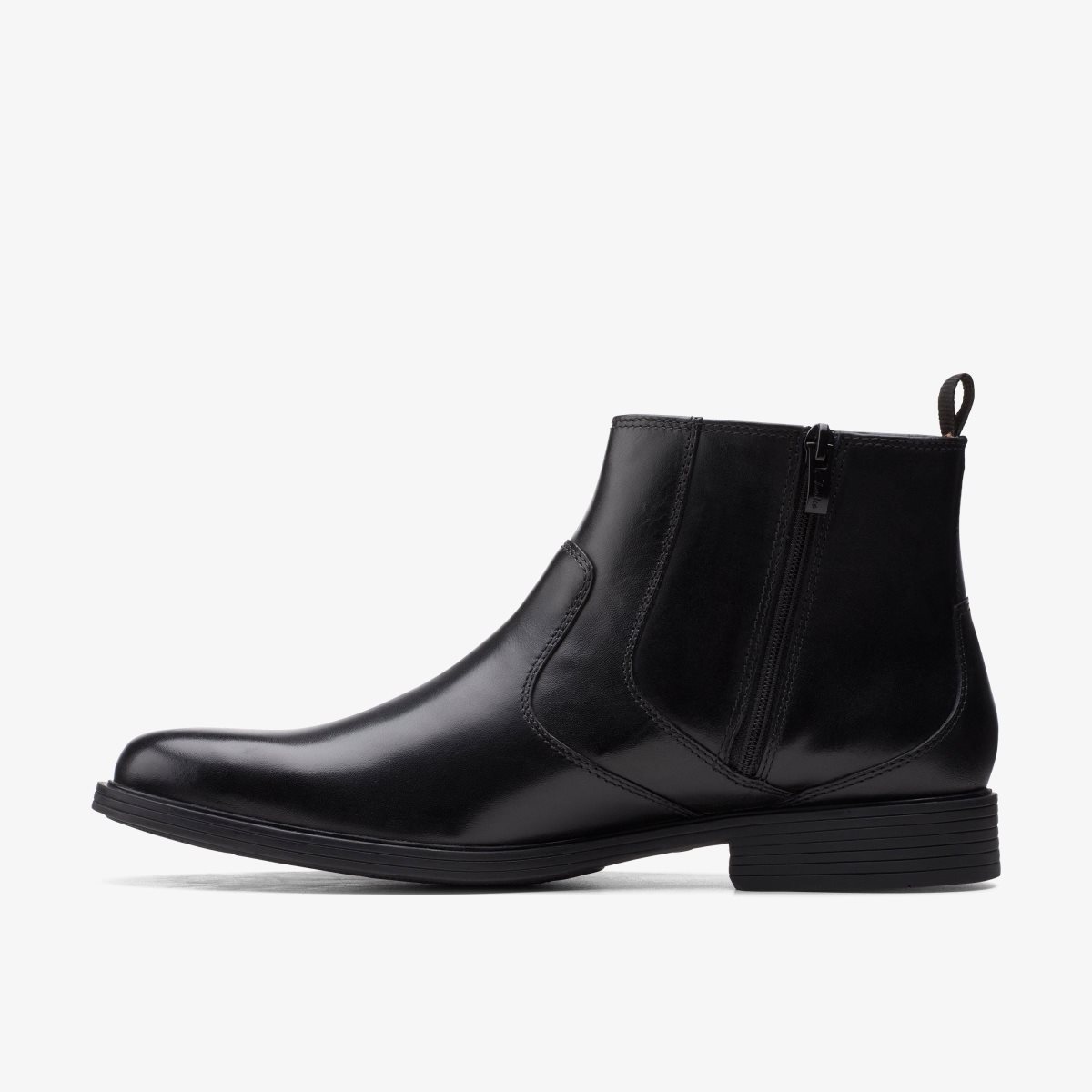 Clarks Whiddon Zip Black Leather Pæne Sko Herre Sort | CAHWB-8715